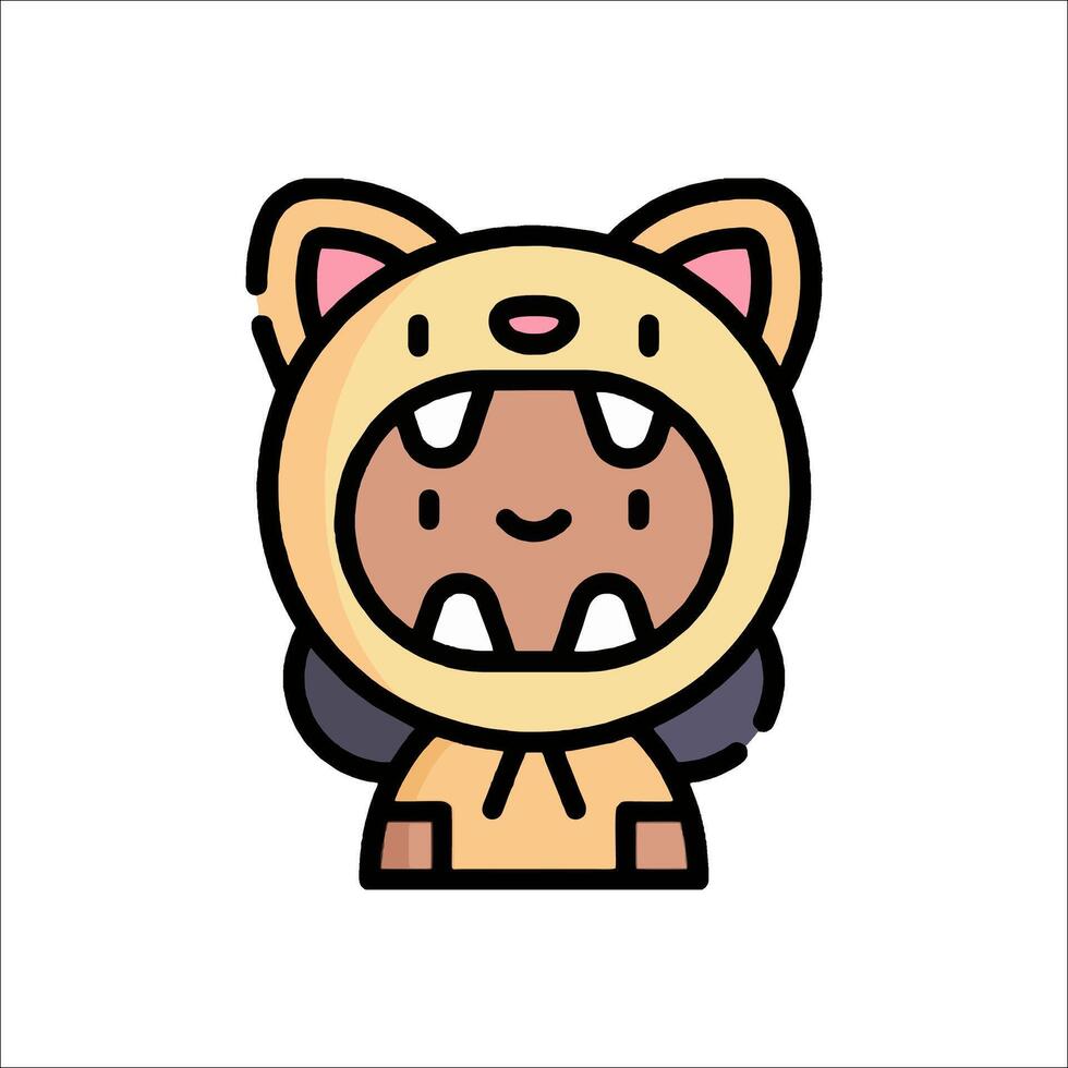A cartoon cat wearing a hat and a big smile vector