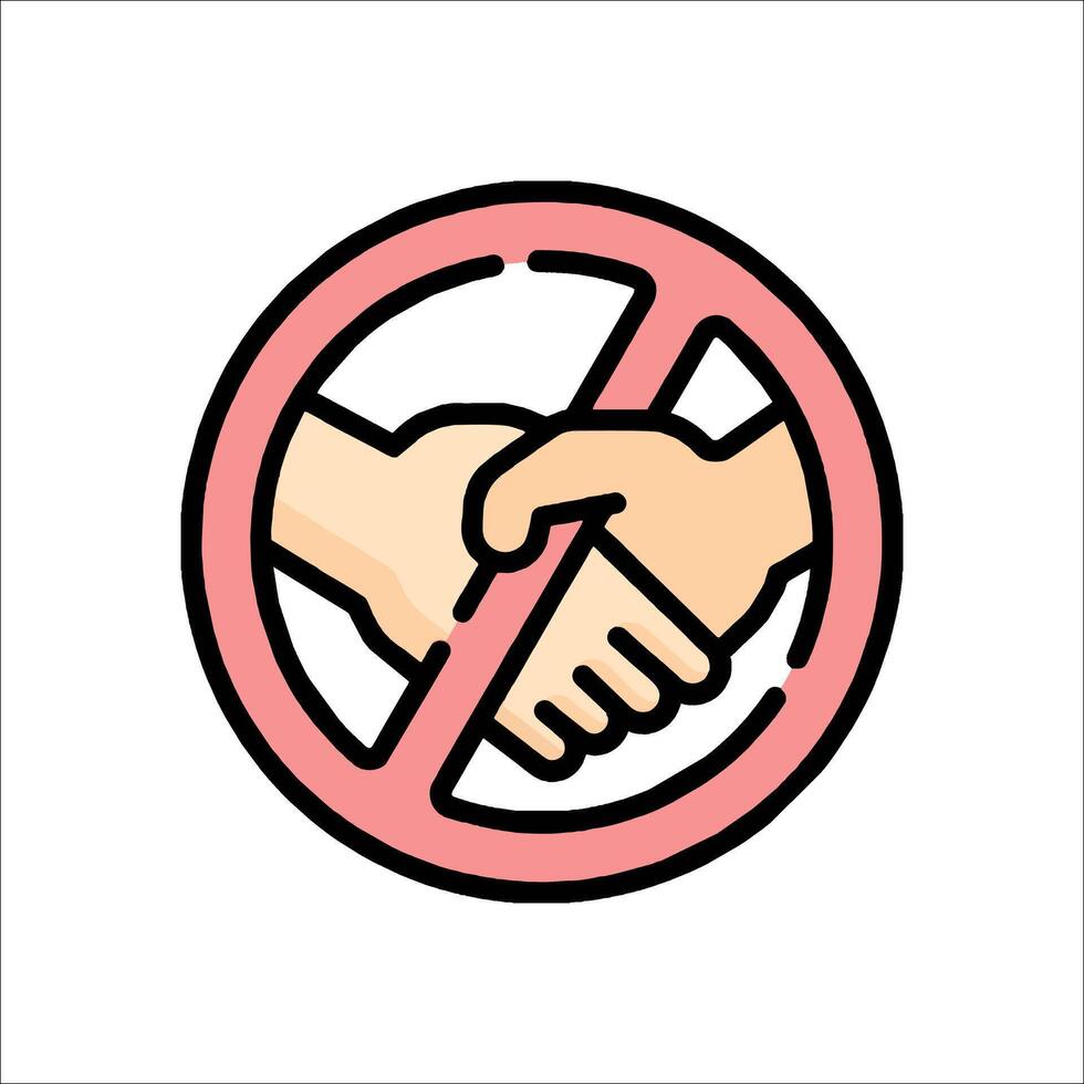 No handshake icon, no handshake sign, no handshake symbol, no handshake illustration vector