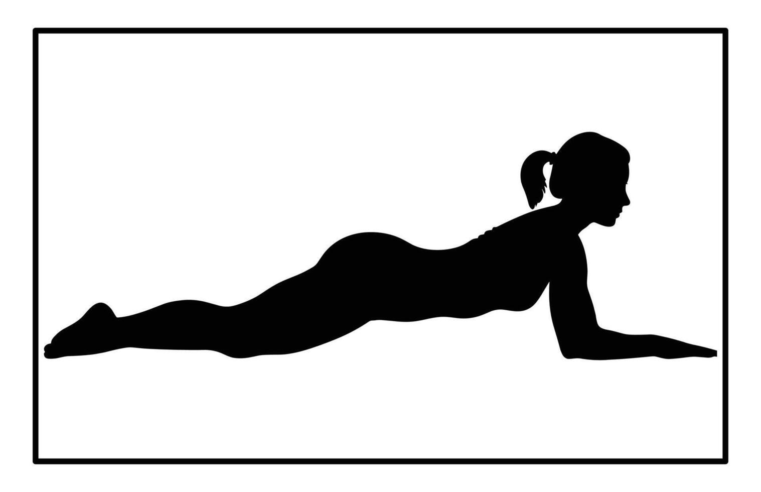 Female Fitness Silhouette - Woman in Push-Up Position vector