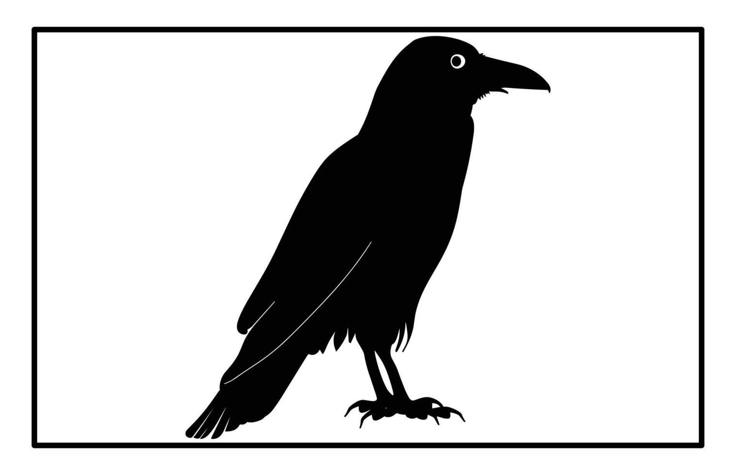 Bold Raven Bird Silhouette Great for Nature and Wildlife Illustrations vector