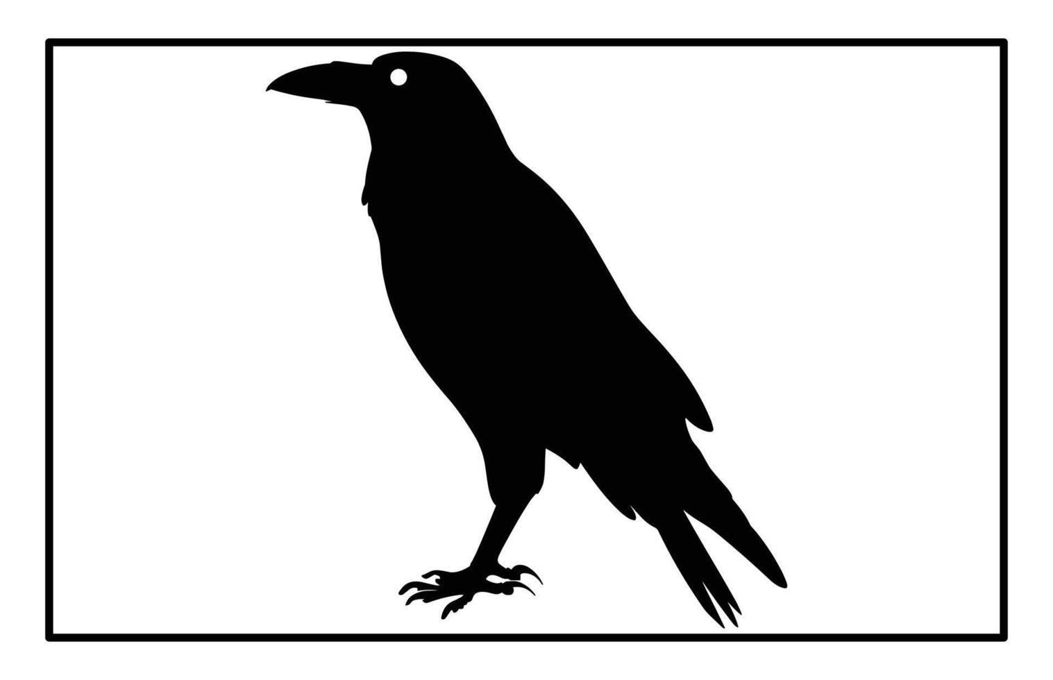Elegant Raven Bird Silhouette Ideal for Logo and Branding vector