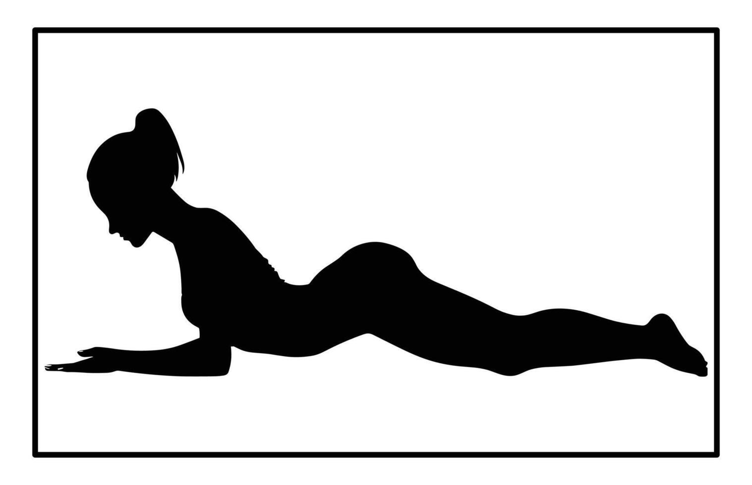 Woman Push-Up Exercise Silhouette - Strength Training vector