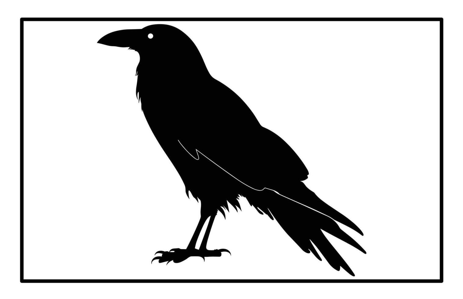 Eerie Raven Bird Silhouette Perfect for Halloween and Horror Art vector
