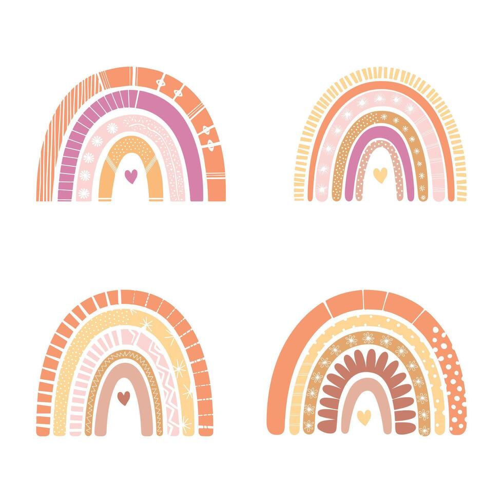 Boho Rainbow Bundle Vectors Silhouette illustration