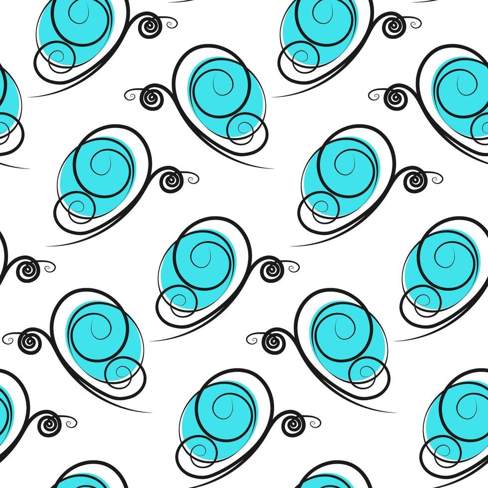 Stylized butterflies with turquoise spots Seamless Pattern. Springtime background or wallpaper idea. Isolated illustration Wrapping or web promo backdrop, cards poster, banner, greeting, label vector