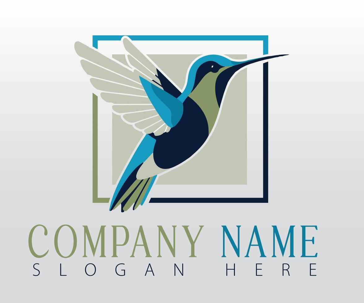 Colorful blue and green logo template vector