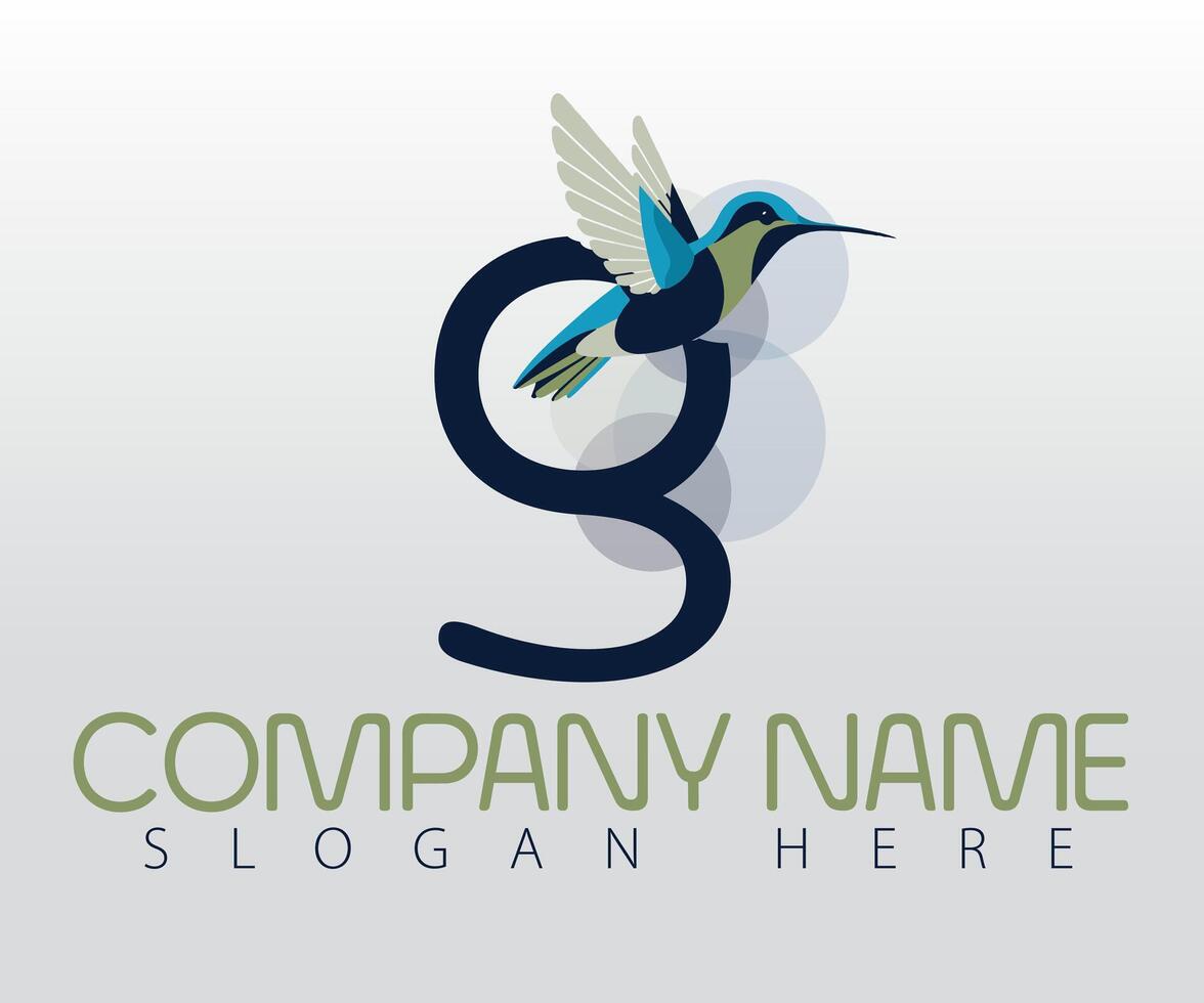 Creative hummingbird logo template vector