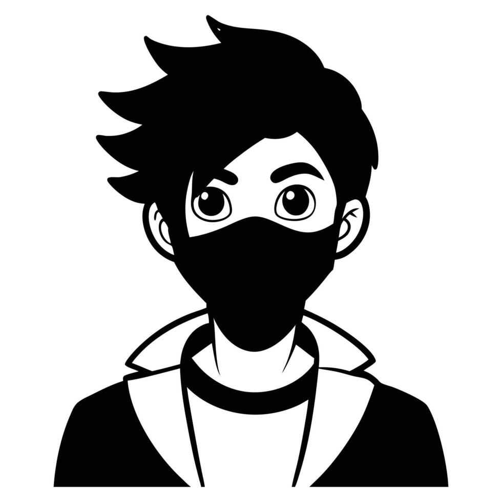 a cartoon illustration of a young man vector