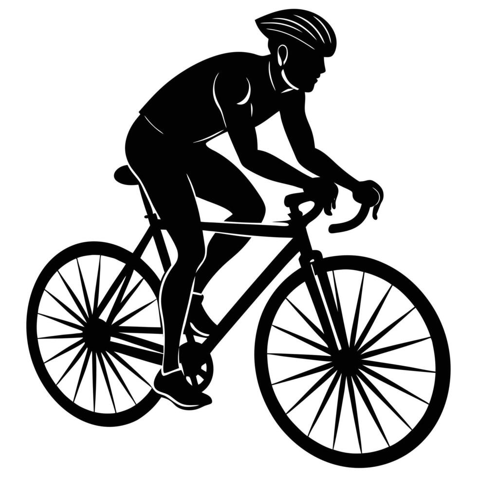 silhouette of a cyclist on a bike vector