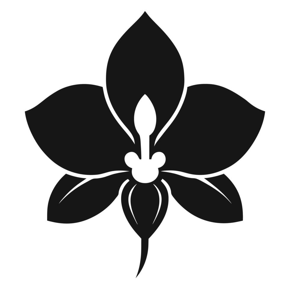 a black and white flower with leaves vector