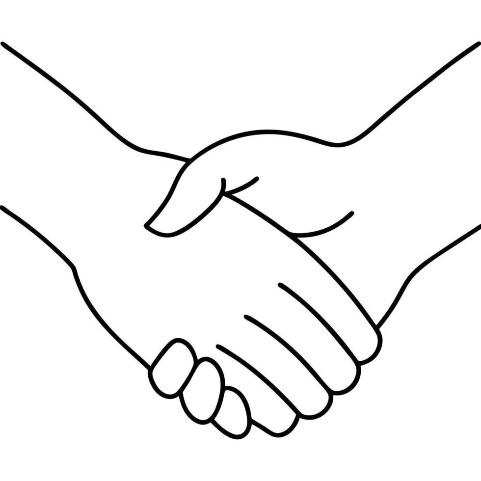 handshake illustration white background vector