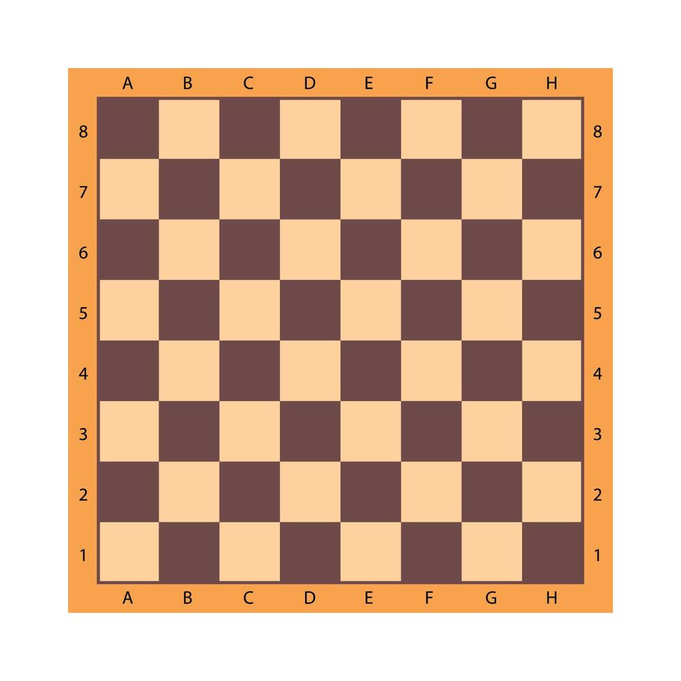 Wood checkered chess board. Chessman in flat style. Game figures. Strategy game, intelligent hobby activity, competition or tournament. illustration. vector