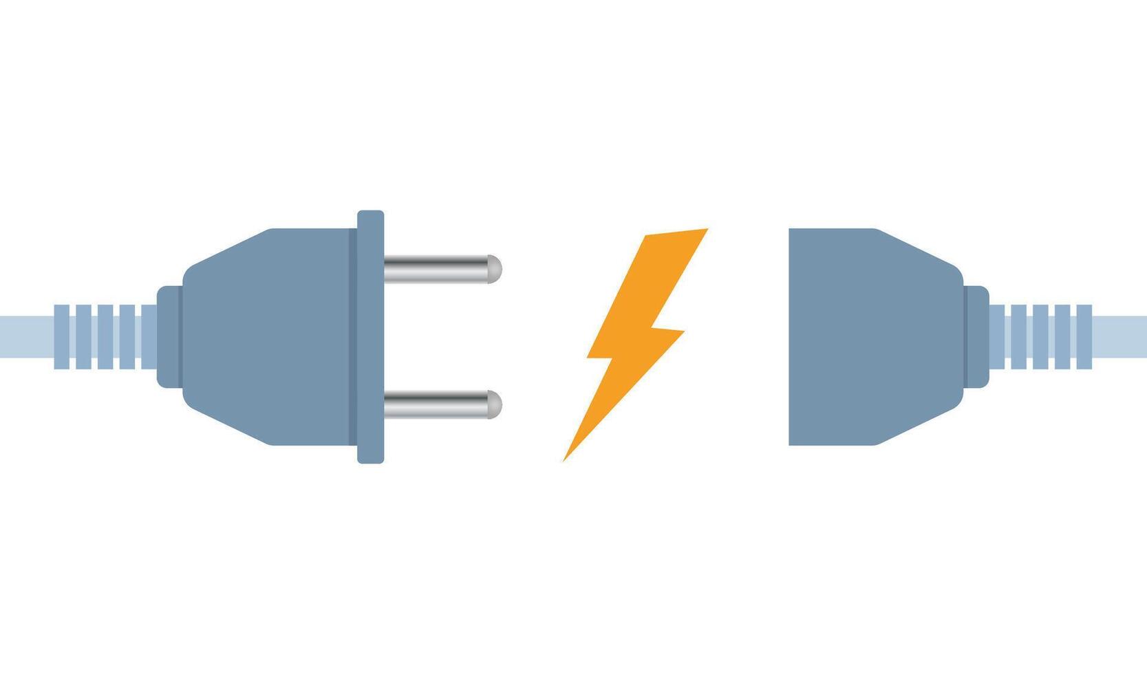 Electric socket and plug. European type of electric equipment. Power socket with cable. Connection and disconnection concept. illustration. vector