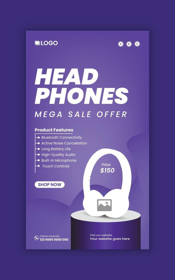 Black Friday Gadget is an editable banner post on a social media story template vector