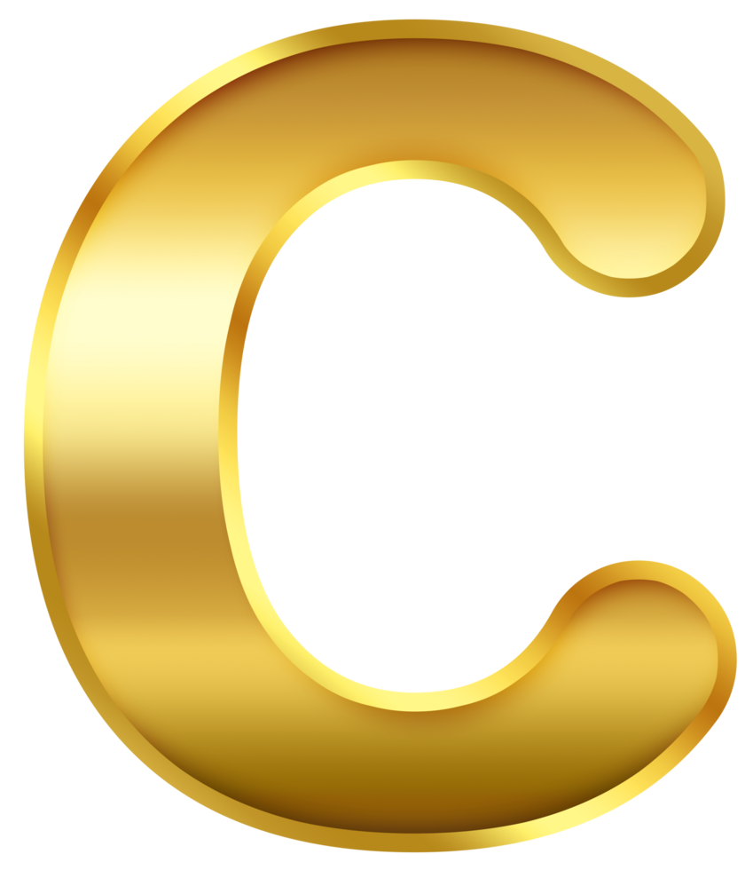 gradient gold letter C png