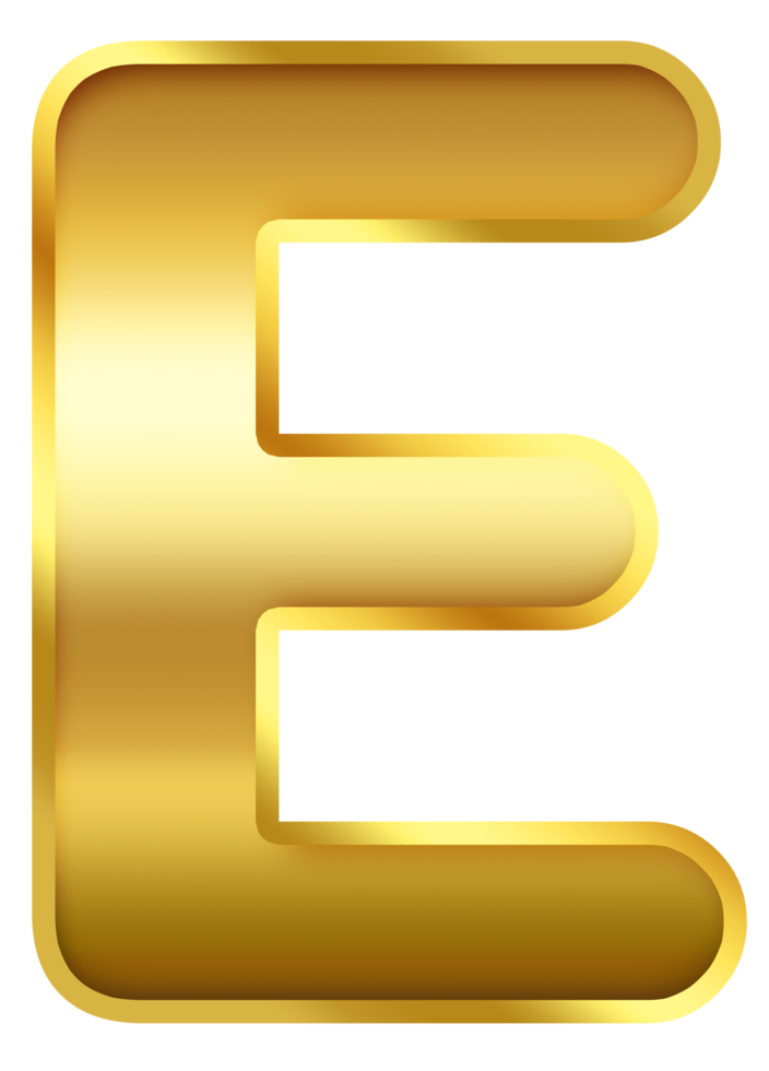 gradient gold letter E png