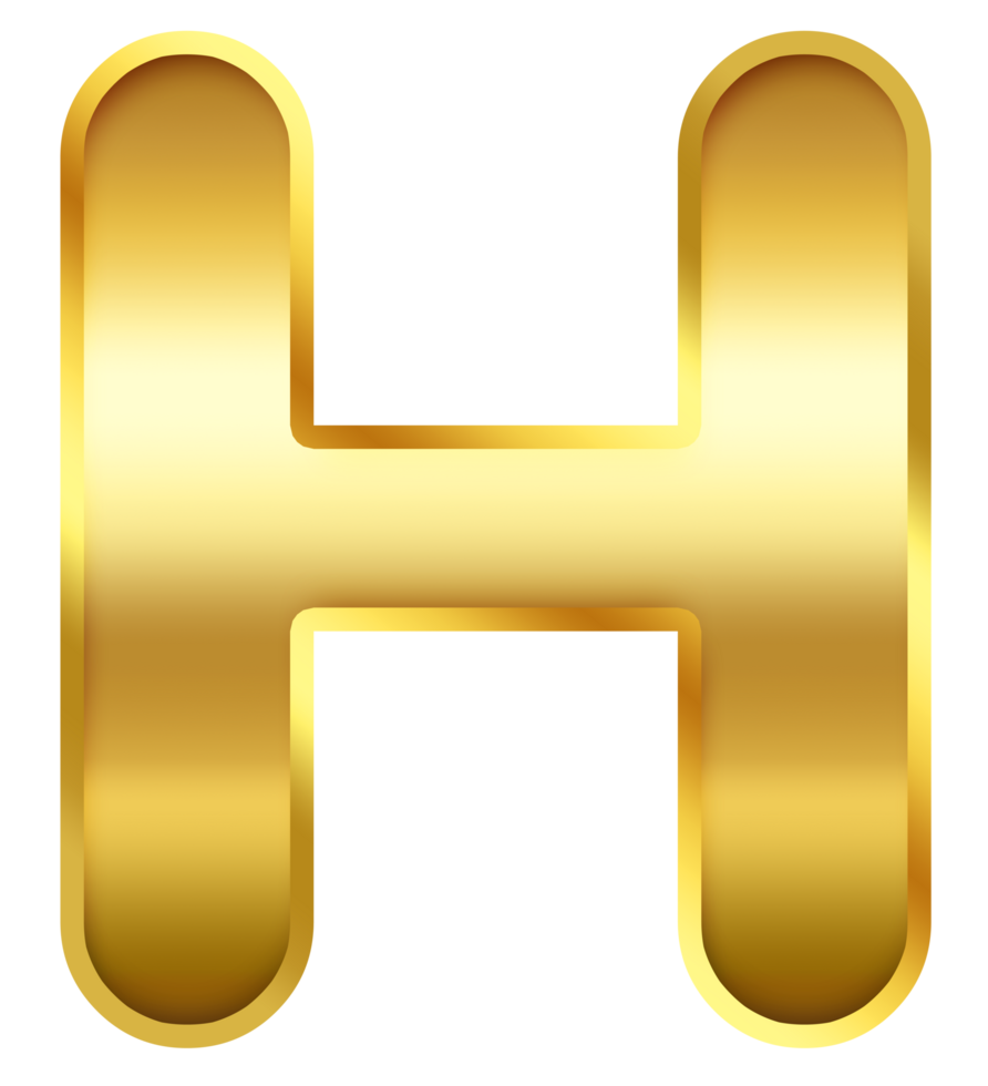 gradient gold letter H png