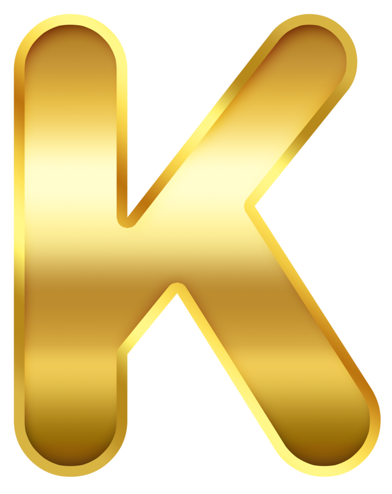 gradient gold letter K png