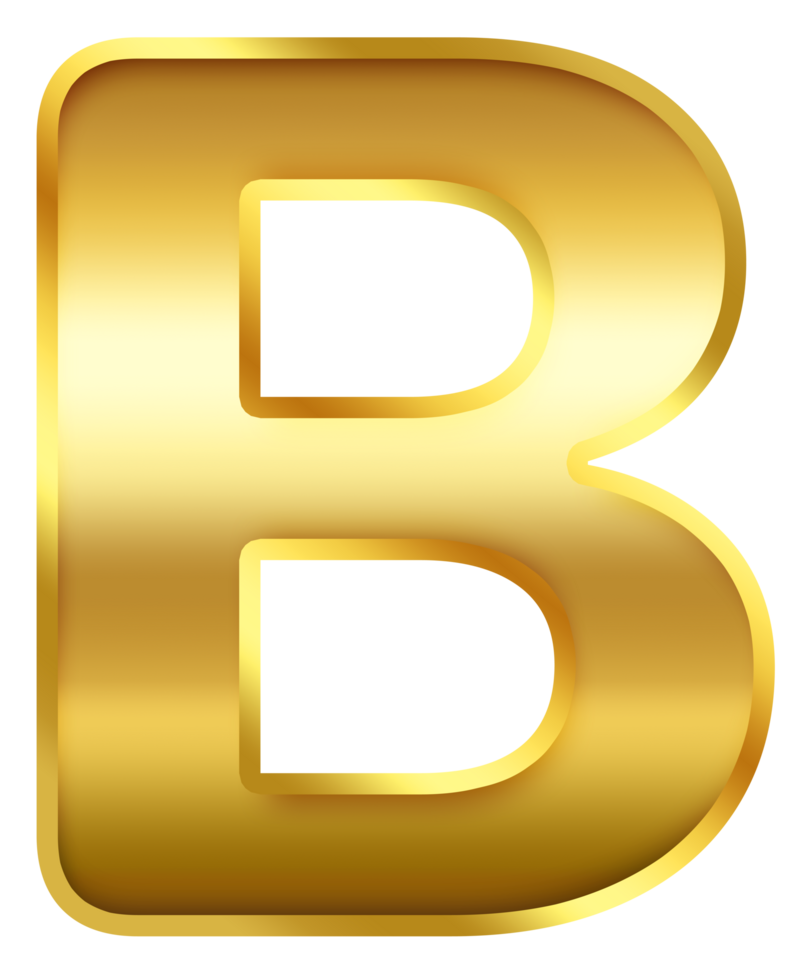 gradient gold letter B png