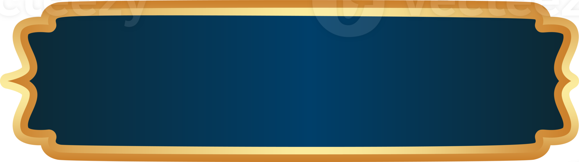 Islamic Ramadan golden frame. Arabic design with Turkish ornament and blue background. Arabesque ribbon sticker for tag banner and sale flyer. png