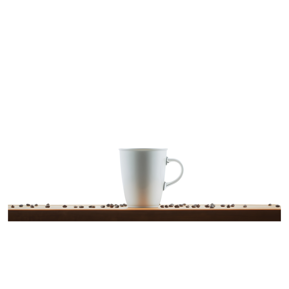 Coffee cup with beans in wood - Transparent Image png