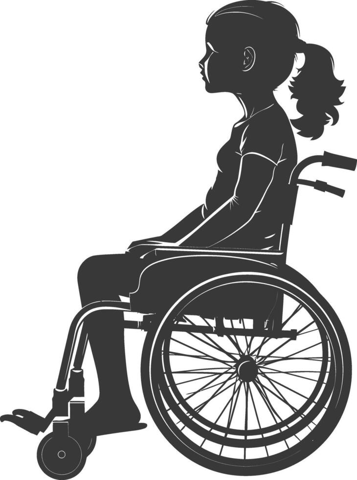 A silhouette of a girl in a wheelchair vector