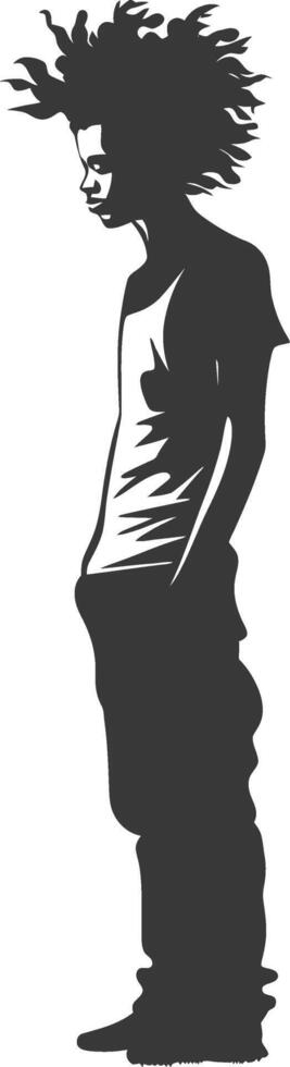 A silhouette of a woman with dreadlocks vector