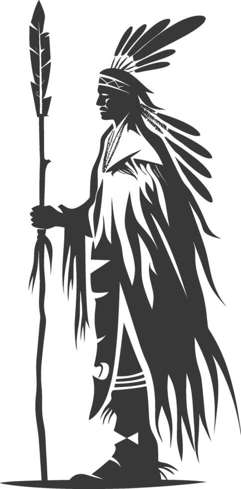 Indian chief with spear vector