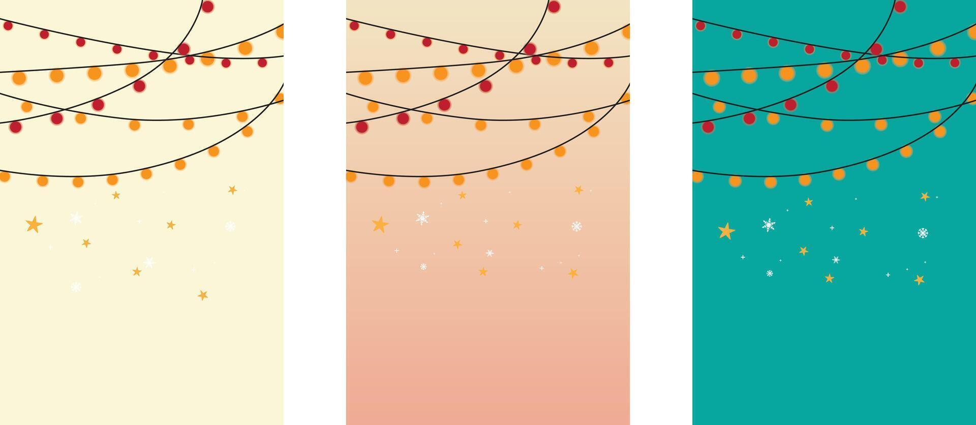 Christmas card with Christmas lights vector