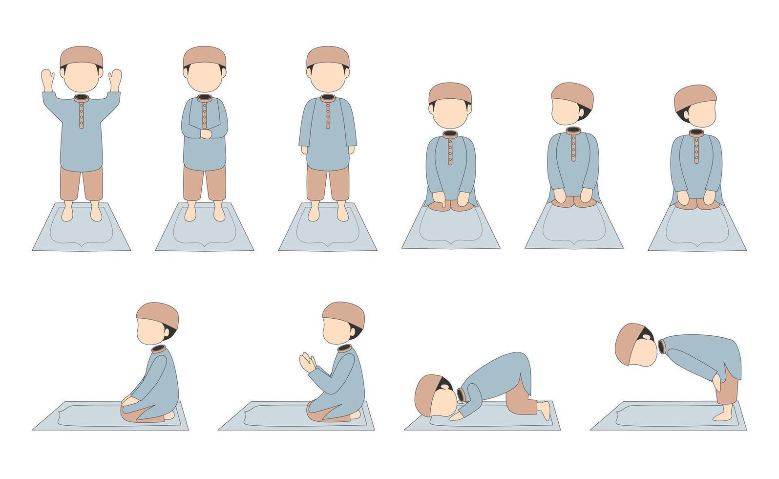 Muslim prayer movement vector