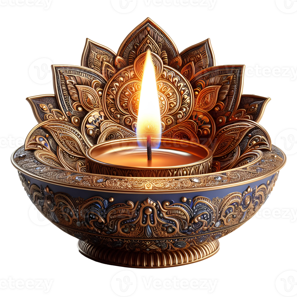 Diya isolated on transparent background png