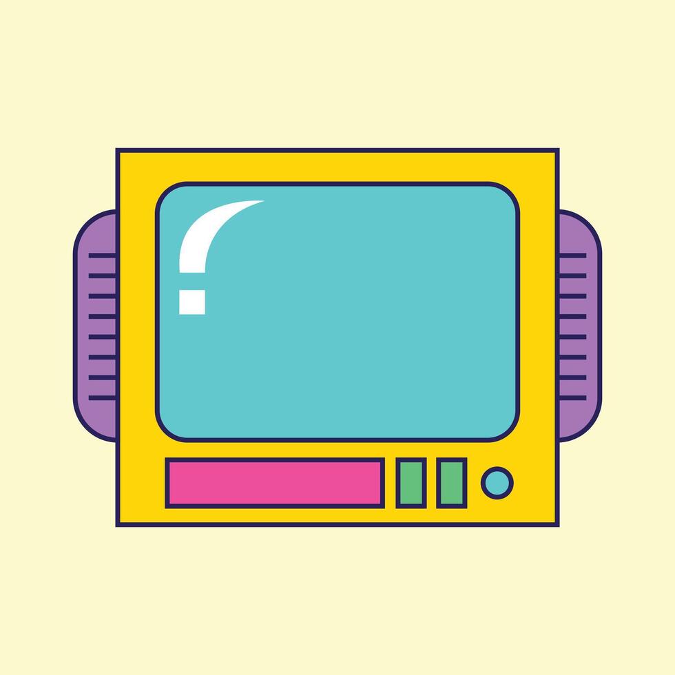 retro tv icon electronic television symbol illustrations vector