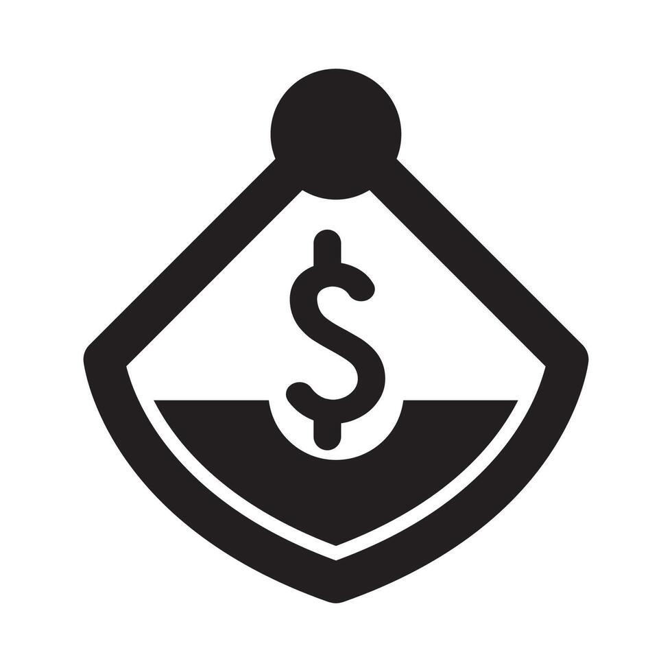 Money icon money symbol for banking and finance in flat color glyph pictogram illustration vector