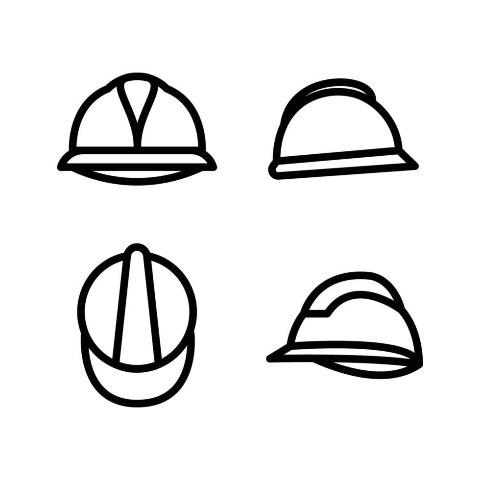 Safety Helmet Set Icon Clipart Illustration vector