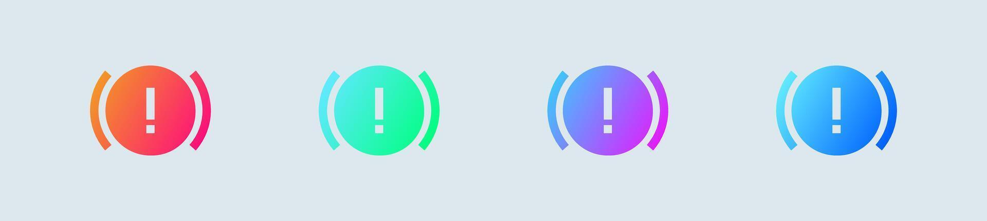 Parking brake solid icon in gradient colors. Automobile signs illustration. vector