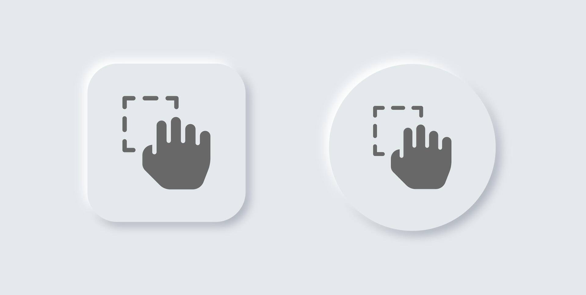 Drag solid icon in neomorphic design style. Cursor signs illustration. vector