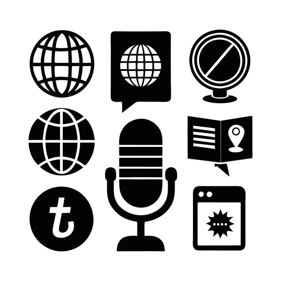 Illustration of globe icon set vector