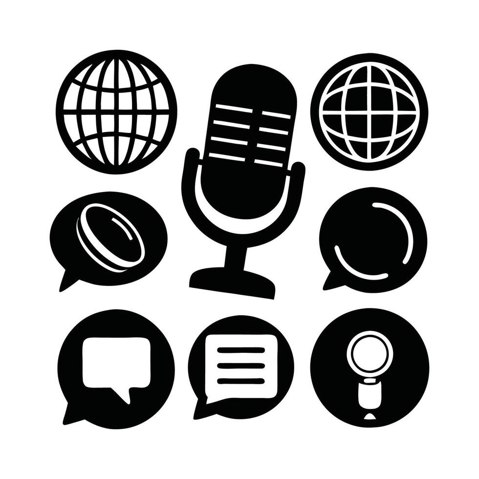 Creative nine shilhouette icon set design illustration vector