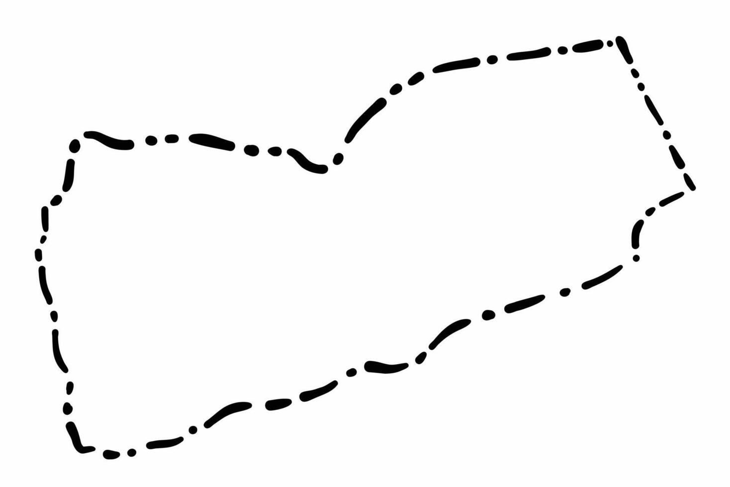 Doodle freehand dash line drawing of Yemen map. vector