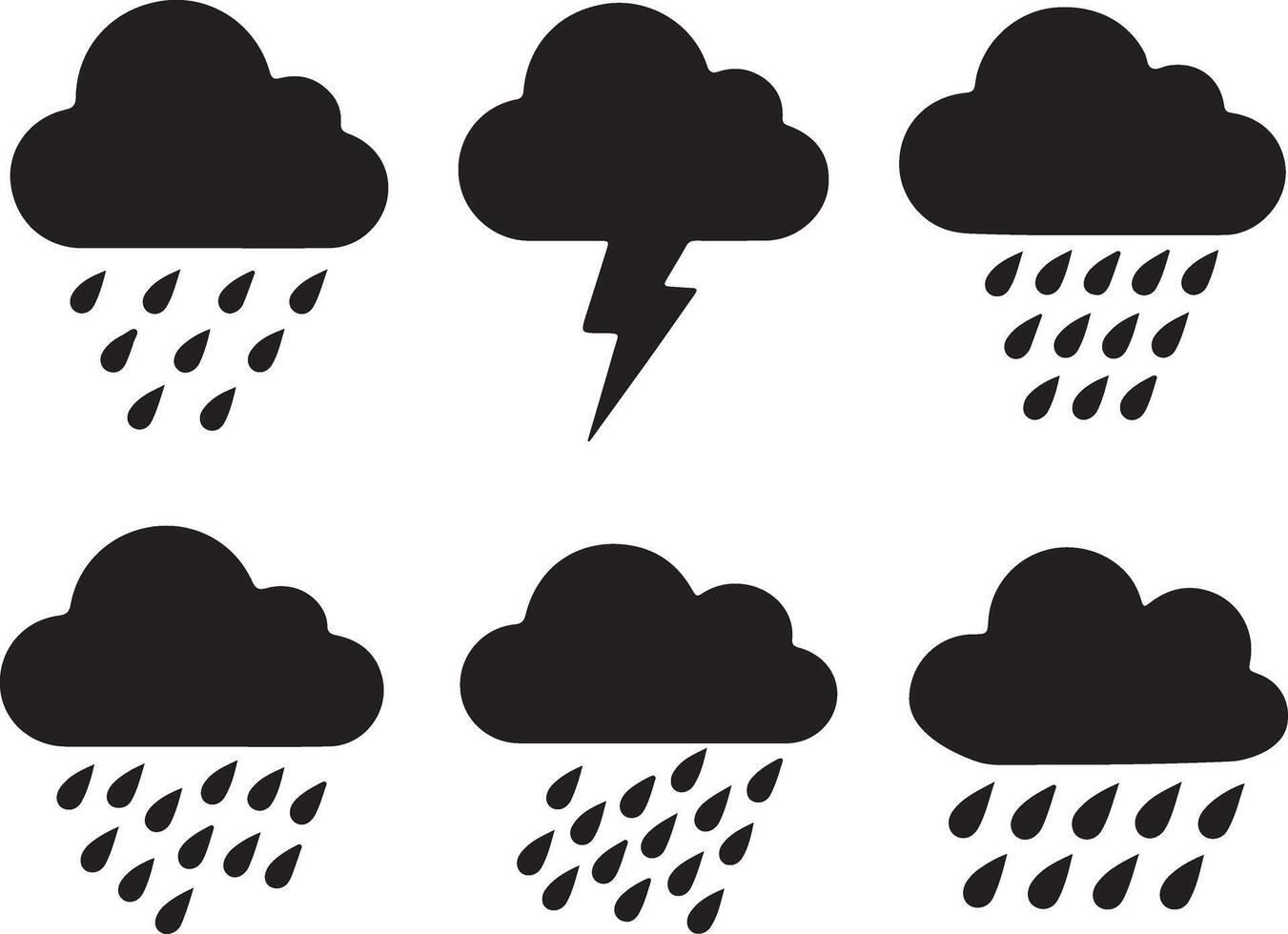 Cloud Weather Icons Set vector