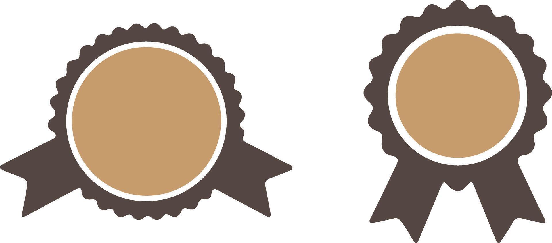 Blank Brown Ribbons Award Badge Design vector
