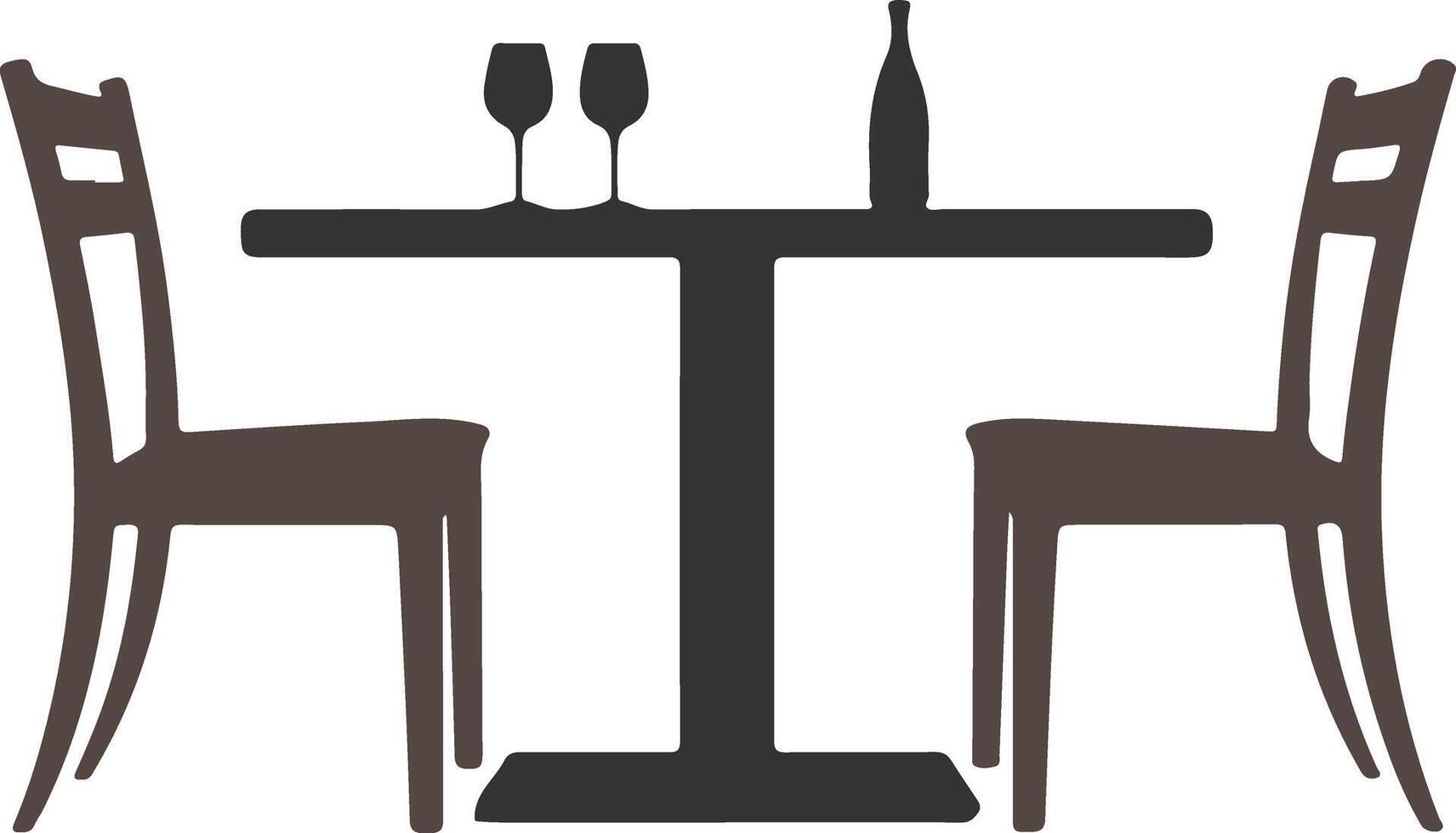 Simple Silhouette of a Dinner Table Setting vector