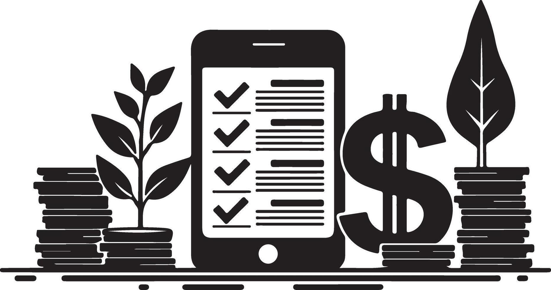 Mobile App, Financial Growth, Investment, Savings, Money vector