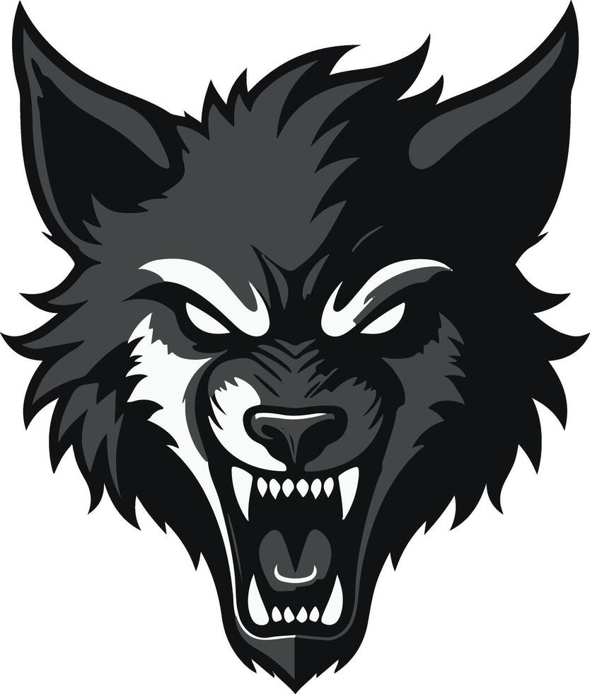 Angry Wolf Head Logo Design Illustration vector