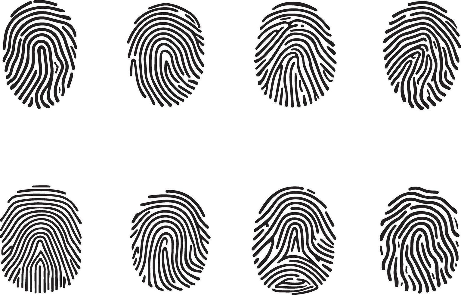 Unique Fingerprint Patterns for Security and Identity vector