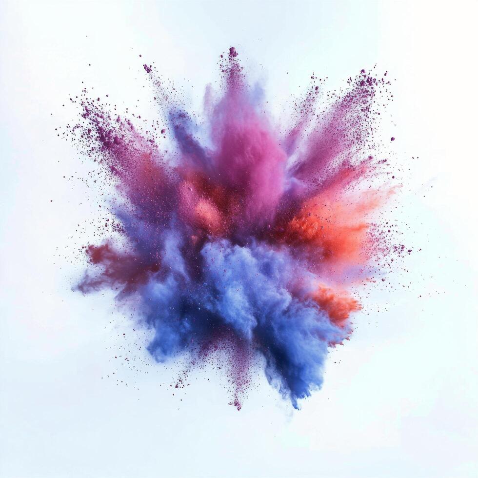 Colorful powder explosion creating vibrant clouds during a lively celebration event photo