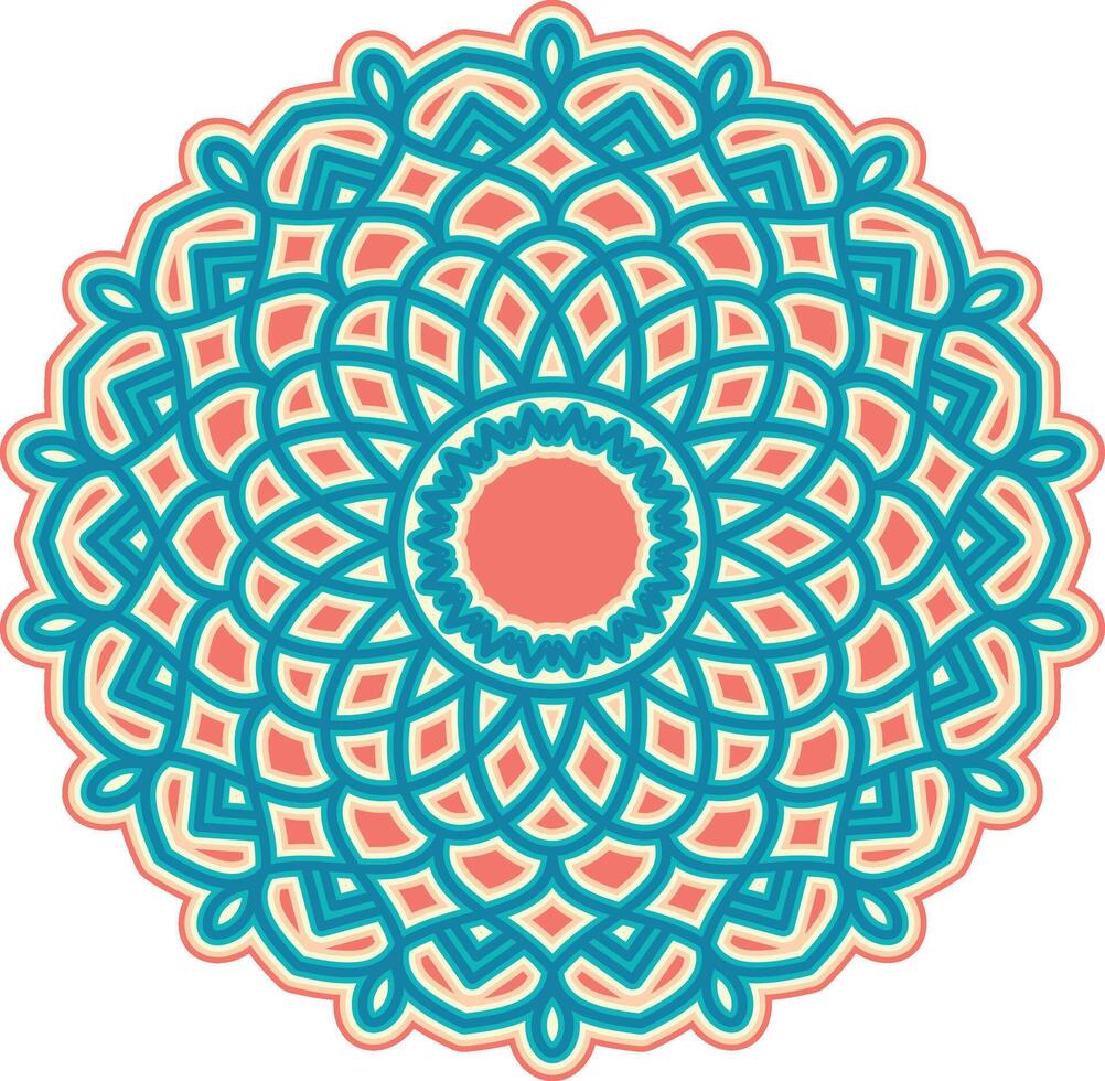 Beautiful color gradations in mandala illustrations vector