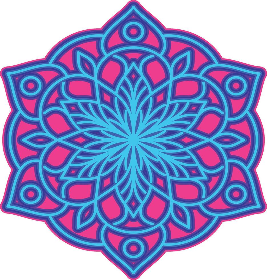 Beautiful color gradations in mandala illustrations vector