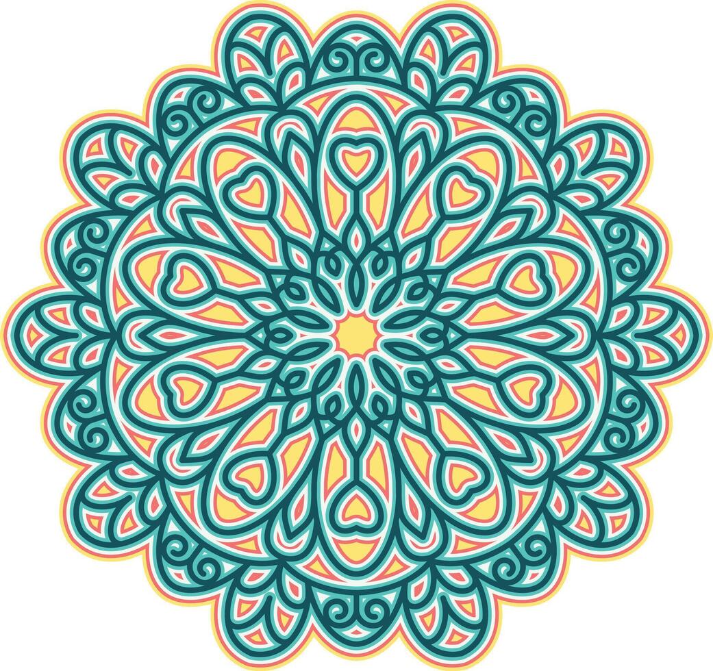Beautiful color gradations in mandala illustrations vector