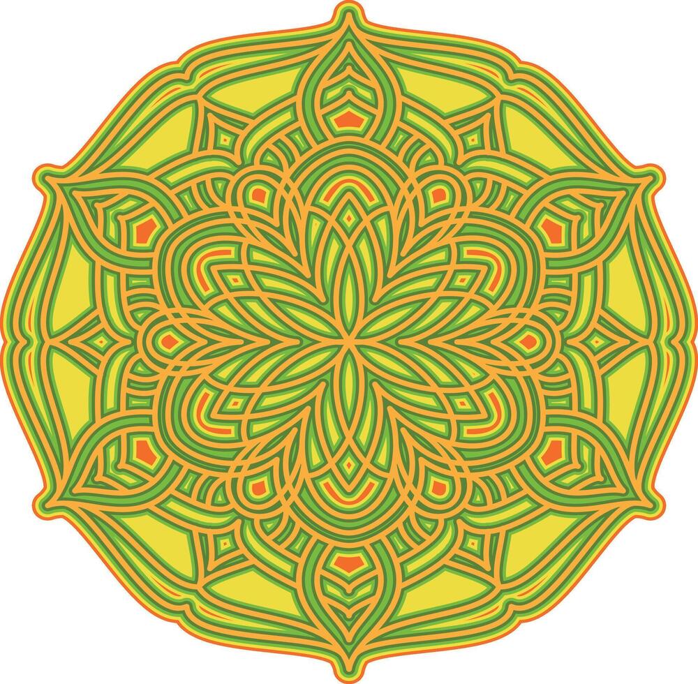 Beautiful color gradations in mandala illustrations vector